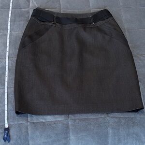 Tahari Charcoal and Black Mini Skirt